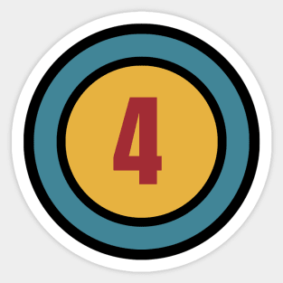 The Number 4 - Four - Fourth Sticker